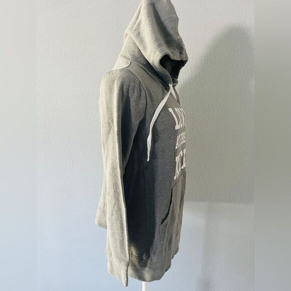 Motherhood Gray Sweatshirt “Love at first kick” Maternity Pullover Size M - Picture 3 of 7